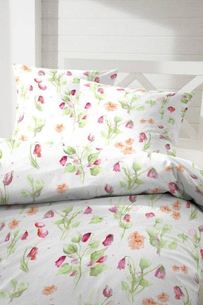 Hahn Polycotton Bettwäsche Blumen Aquarell Lila 135x200 cm + 80x80 cm