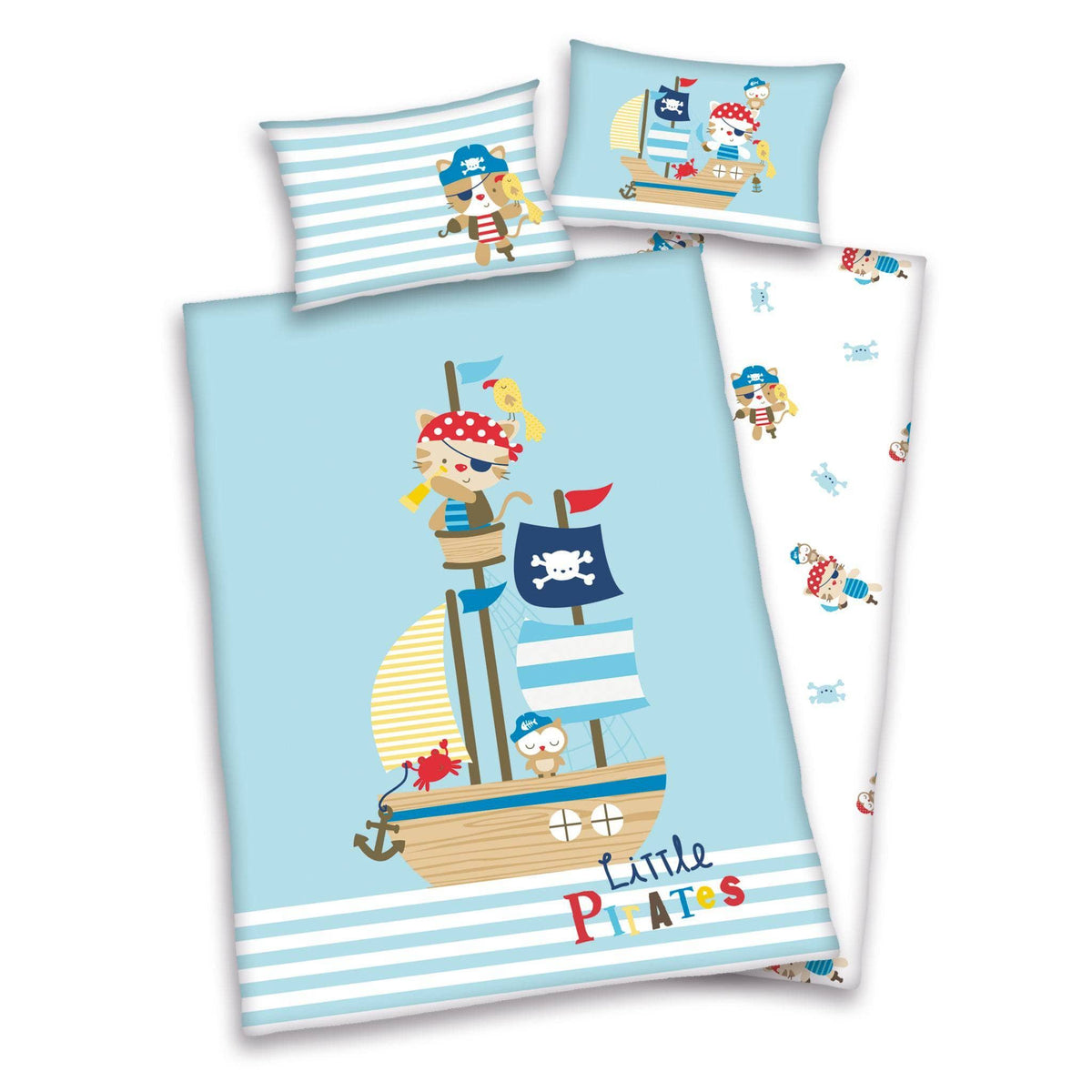 baby best Little Pirate Kinder Renforcé Bettwäsche 100x135 cm + 40x60 cm