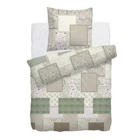 HnL Baumwolle Bettwäsche Finch Quilt Optik Grün