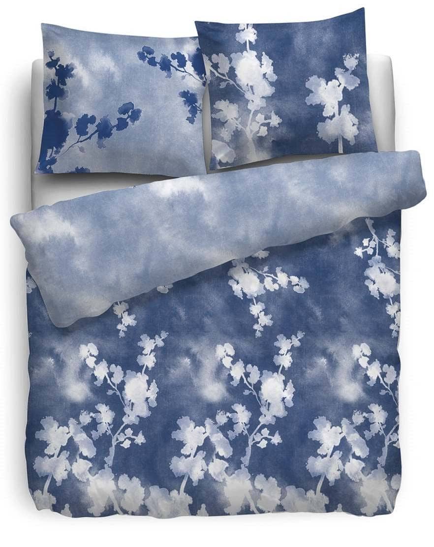 HnL Twill Bettwäsche Essex Blumen Blau