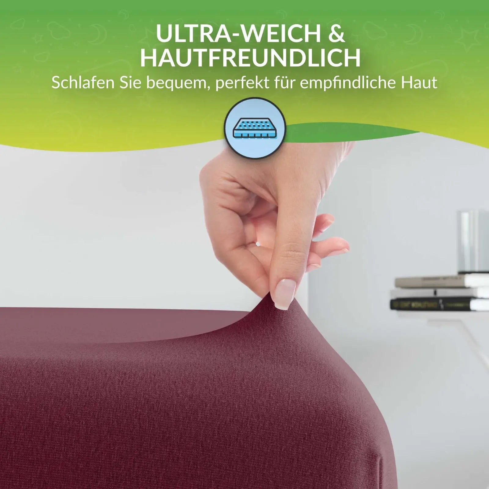 etérea 2 Stück Comfort Jersey Spannbettlaken 90x200 - 200x200 cm