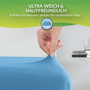 etérea 2 Stück Comfort Jersey Spannbettlaken 90x200 - 200x200 cm