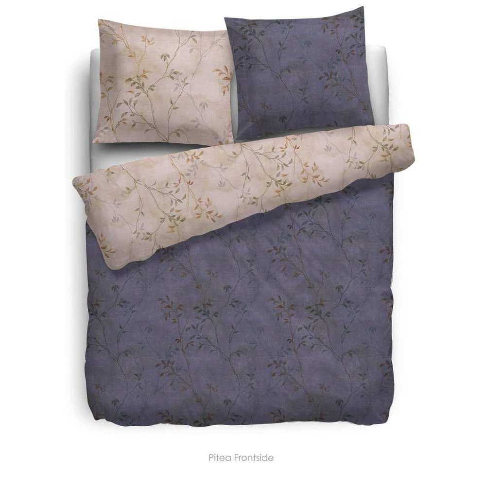 HnL Velvet Touch Satin Bettäsche Bettwäsche Pitea Blüten Beige Violett