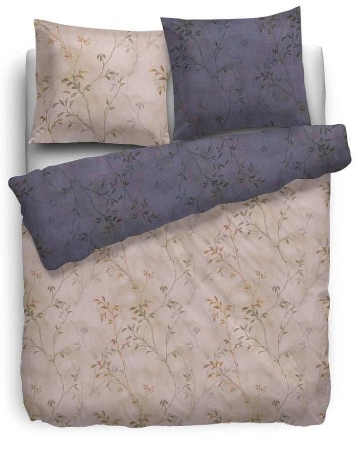 HnL Velvet Touch Satin Bettäsche Pitea Braun Violett 135x200 + 80x80 cm