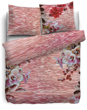 HnL Satin Bettwäsche Roxy Blumen Muster Rose